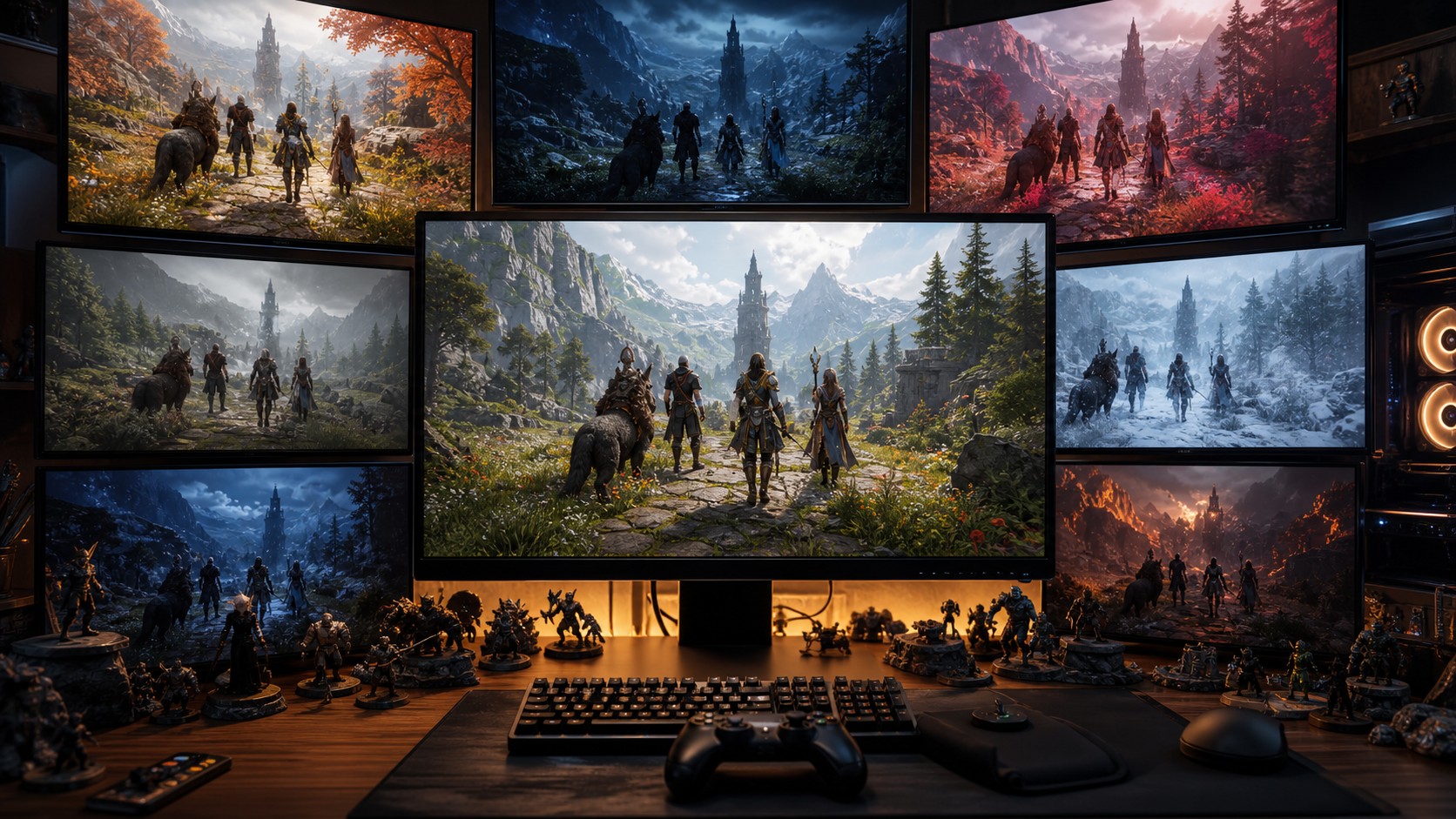 PC and console display showing the same adventure changing across multiple play sessions