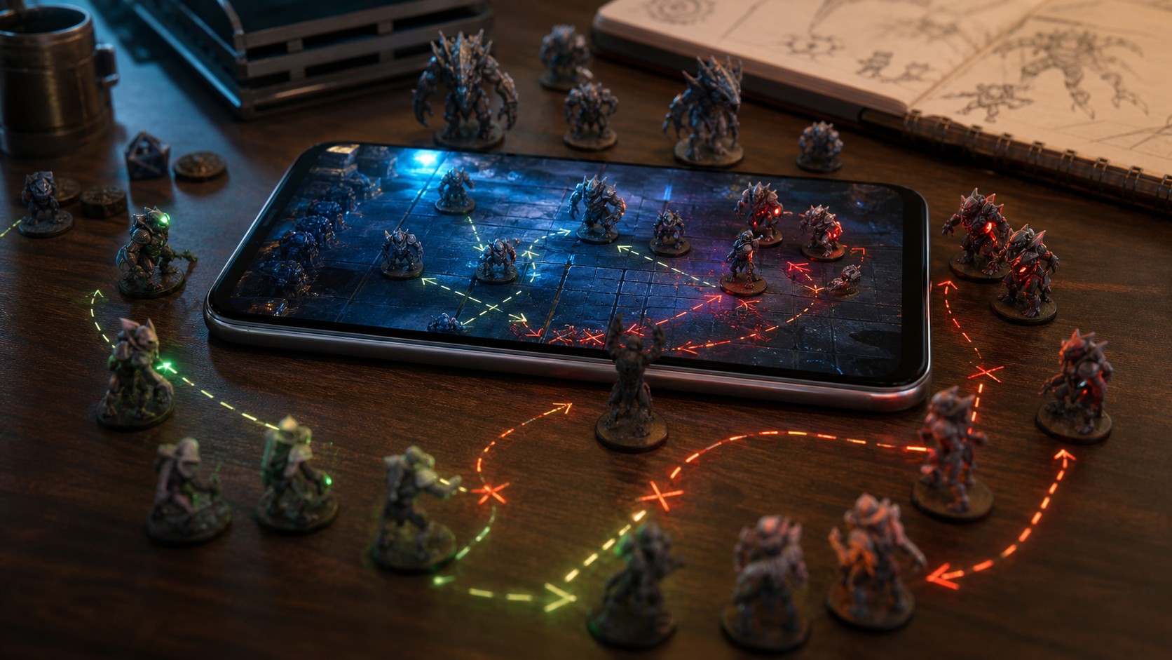 Mobile game enemies studying player movement trails and adapting their formation