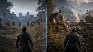 Unbranded comparison of a scripted game encounter and a responsive AI-driven encounter